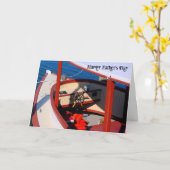 古い木製ボートで父の日のカード カード (黄色い花)