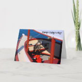 古い木製ボートで父の日のカード カード (正面)