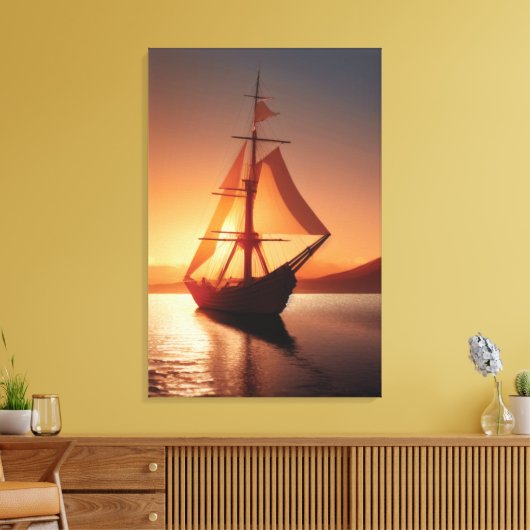 古い木製ボートのキャンバス印刷 キャンバスプリント (インサイチュ (リビング))