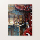 古い木製ワゴンのカリフォルニア。 ジグソーパズル (縦)