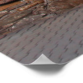 古い木製伝統的の家の宿泊施設、アンシャン ポスター (角)