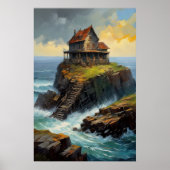 古い木造の家の朽ち果てた響き ポスター (正面)