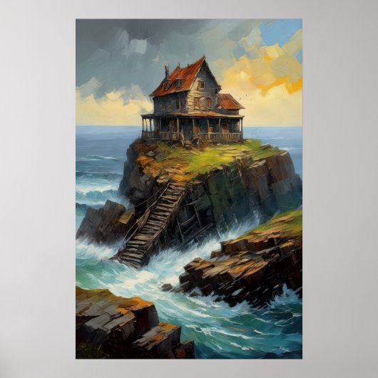 古い木造の家の朽ち果てた響き ポスター (正面)