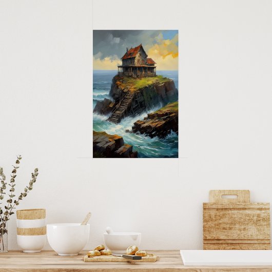 古い木造の家の朽ち果てた響き ポスター (キッチン)