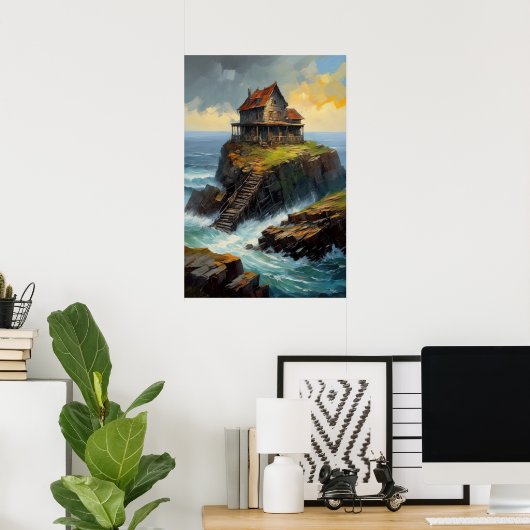 古い木造の家の朽ち果てた響き ポスター (ホームオフィス)