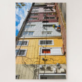 古い木造の家カラフルの列 ジグソーパズル (縦)