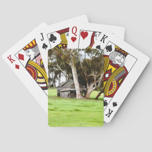 古い木造の小屋 トランプ (裏面)