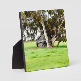 古い木造の小屋 フォトプラーク