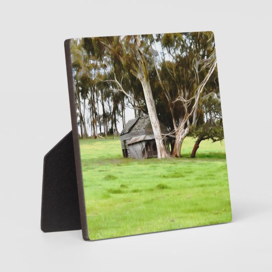 古い木造の小屋 フォトプラーク (正面)