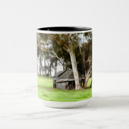 古い木造の小屋 マグカップ