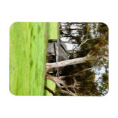 古い木造の小屋 マグネット (横)