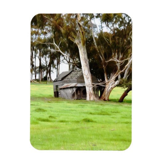 古い木造の小屋 マグネット (縦)