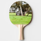 古い木造の小屋 卓球ラケット (裏面)