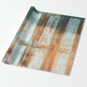 古い木造の扉が背景にある古風な建築様式 ラッピングペーパー (アンロールド)