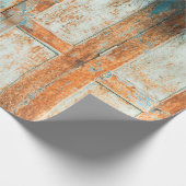 古い木造の扉が背景にある古風な建築様式 ラッピングペーパー (角)