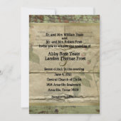 古い木、ヴィンテージのフランス人の紙の結婚式招待状 招待状 (正面)