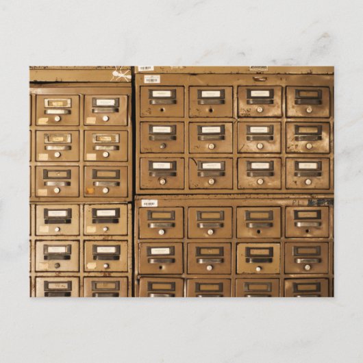 古い未使用のファイリングキャビネット ポストカード (正面)
