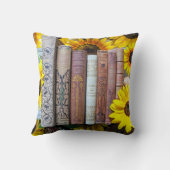 古い本とひまわり クッション (裏面)