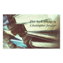 古い本のスタック蔵書票シール