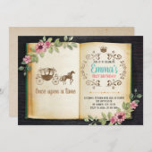 古い本のテーマパーティーの招待状 招待状 (正面/裏面)