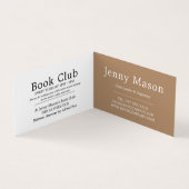 古い本の列,ブッククラブ詳細 名刺 (内部)