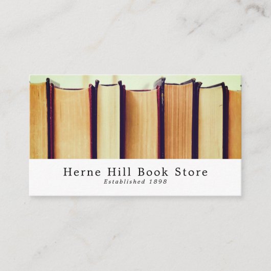古い本の列，書店 名刺 (正面)
