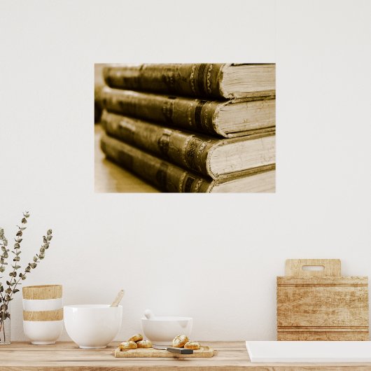 古い本の山 ポスター (キッチン)