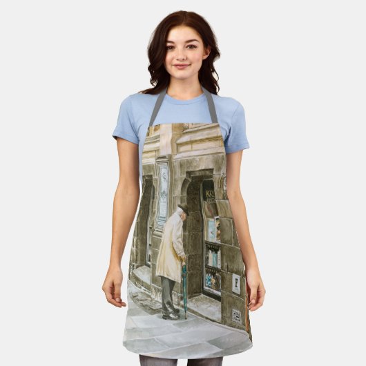 古い本 –  エプロン (着用した状態)