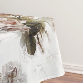 古い柔ファッションドらかいバラピンクの灰色の花束パターン テーブルクロス