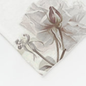 古い柔ファッションドらかいバラピンクの灰色の花束パターン フリースブランケット (角)