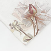 古い柔ファッションドらかいバラピンクの花束模様フローラ フリースブランケット (角)