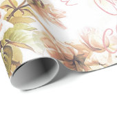 古い柔ファッションドらかいバラピンクの花束模様フローラ ラッピングペーパー (ロールコーナー)