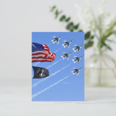 古い栄光と雷鳥とPOW MIAフラグ ポストカード (スタンド正面)