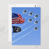 古い栄光と雷鳥とPOW MIAフラグ ポストカード (正面/裏面)