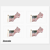 古い栄光の中に十字架 – メモリアルデー 長方形シール (シート)