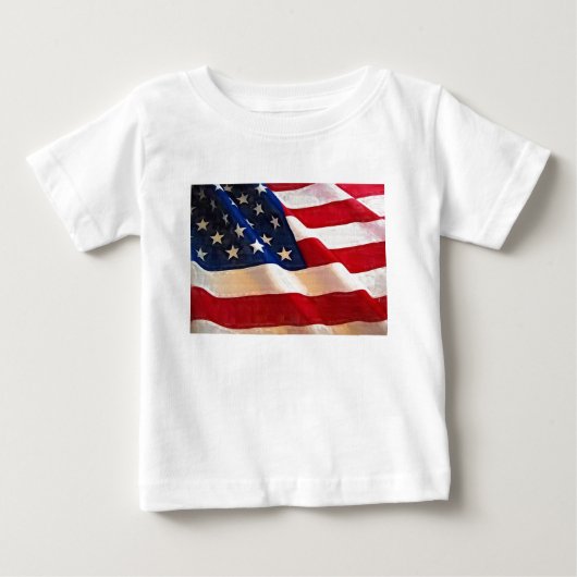 古い栄光の米国旗のさざ波 ベビーTシャツ (正面)