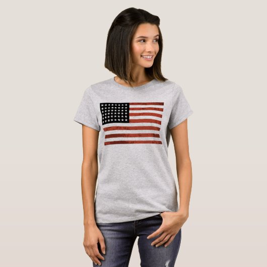 古い栄光の米国旗のティー Tシャツ (正面フル)