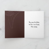 古い椅子にハロウィーン誕生日スケルトン カード (内部)