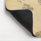 古い楽譜からの世界地図の地図 マウスパッド (コーナー)