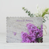 古い楽譜に紫のライラック 招待状 (スタンド正面)