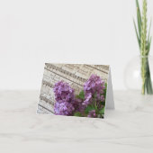 古い楽譜のライラック カード (正面)