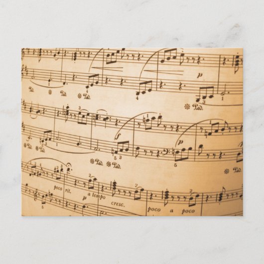 古い楽譜 ポストカード (正面)