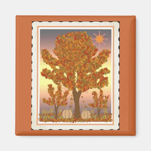 古い樫の木 マグネット (正面)