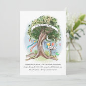 古い樺の木の風船 フラグ 誕生日パーティー 招待状 (スタンド正面)