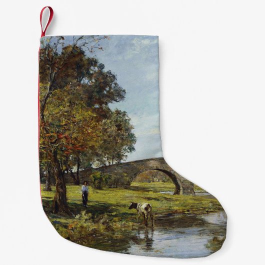 古い橋(テオドア・ロビンソン著) スモールクリスマスストッキング (正面)
