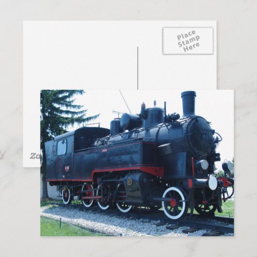 古い機関車 ポストカード (正面/裏面)