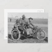 古い機関銃のオートバイヴィンテージ写真 ポストカード (正面/裏面)