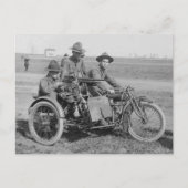 古い機関銃のオートバイヴィンテージ写真 ポストカード (正面)