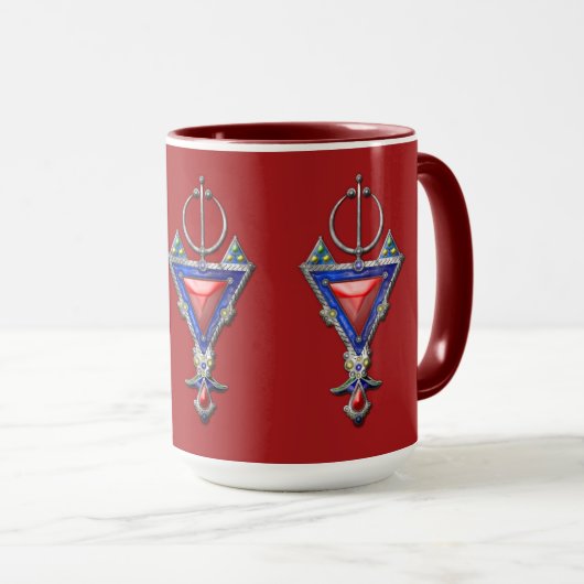 古い歴史のペンダントバーバージュエリー部族信号 マグカップ (正面右)