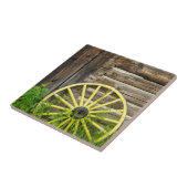 古い歴史的な古い金ゴールドの町を荷馬車の車輪 タイル (側面)